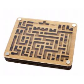 Jucarie model labirint din lemn, tip arcade, gonga® maro