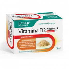 Vitamina d2 naturala 2000ui 30cps rotta natura