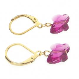 Cercei fluturas confectionati manual din cristale Swarovski otel inoxidabil