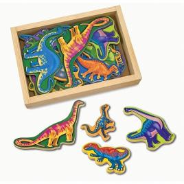 Set dinozauri din lemn cu magneti, melissa & doug