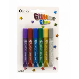 Set 6 flacoane lipici glitter colorat