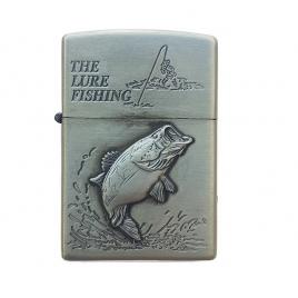 Bricheta tip zippo, 3d relief, metalica, pescuit p4