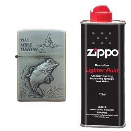 Bricheta tip zippo, 3d relief, metalica, peste si lichid zippo 125 ml p4