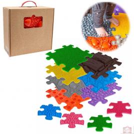 Covoras ortopedic senzorial puzzle 11 piese