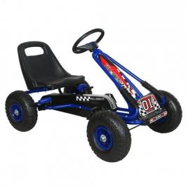 Kart cu pedale, volan si roti gonflabile racer air kidscare albastru