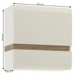 Dulap suspendabil pal alb lucios stejar sonoma lyantet 54,5x28x54,5 cm