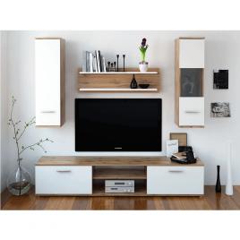 Set mobilier living pal stejar wotan alb waw 188x30x165 cm