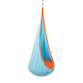 Fotoliu balansoar suspendabil din textil albastru portocaliu siesta 60x70x150 cm
