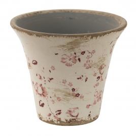 Ghiveci de flori din ceramica roz bej 12x11 cm