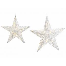 Set 2 decoratiuni luminoase stele 37x36.5 ccm, 30x28 cm