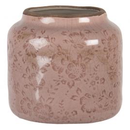 Set 2 ghivece flori ceramica roz 14x13 cm
