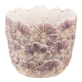 Set 2 ghivece flori ceramica violet 13x11 cm