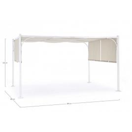 Pavilion gradina alb bej 400x300x225 cm