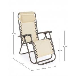 Set 2 scaune gradina bej maro martin 65x176x80 cm