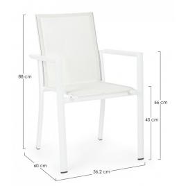 Set 24 scaune gradina alb konnor 56.2x60x88 cm