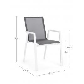 Set 24 scaune gradina alb gri krion 56x61.5x88 cm