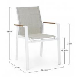 Set 24 scaune gradina alb gri kubik 56.5x62x88 cm
