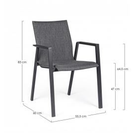 Set 24 scaune gri antracit odeon 55.5x60x83 cm