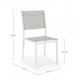 Set 32 scaune gradina gri alb hilde 46x57x88 cm