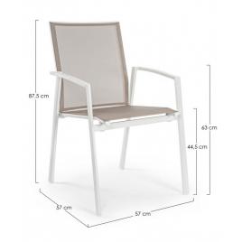 Set 4 scaune alb bej cruise 57x57x87.5 cm