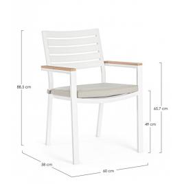 Set 4 scaune alb gri belmar 60x58x88.5 cm