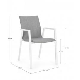 Set 4 scaune alb gri odekon 55.5x60x83 cm