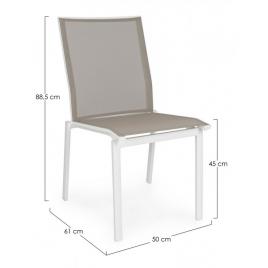 Set 4 scaune gradina alb bej cruise 50x61x88.5 cm