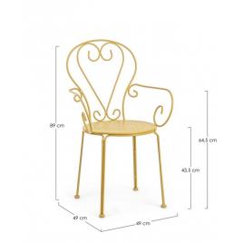 Set 4 scaune gradina otel galben ocru etienne 49x49x89 cm