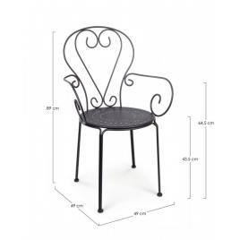Set 4 scaune gradina otel gri antracit etienne 49x49x89 cm