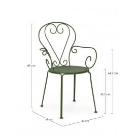 Set 4 scaune gradina otel verde etienne 49x49x89 cm
