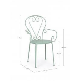 Set 4 scaune gradina otel verde menta etienne 49x49x89 cm