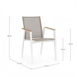 Set 4 scaune gri alb cameron 59x61x88 cm
