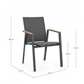 Set 4 scaune gri antracit cameron 59x61x88 cm