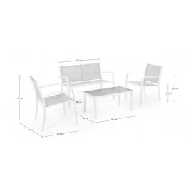 Set mobilier gradina gri alb peder 110x60.5x75 cm