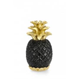 Set 4 decoratiuni ananas polirasina neagra aurie 17x30 cm