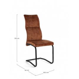 Set 4 scaune otel negru catifea maro thelma 43.5x62x102 cm
