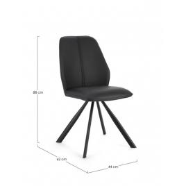 Set 4 scaune otel piele ecologica neagra maxwell 44x62x88 cm