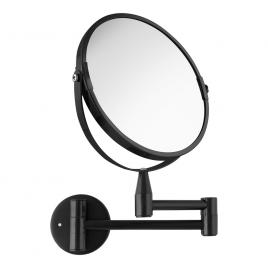 Oglinda cosmetica cu lupa x 2,neagra, rama din otel cromat AWD02091857, 28 x 21 x 38.5 cm