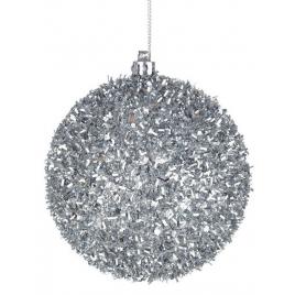 Set 24 ornamente brad craciun argintiu 10 cm