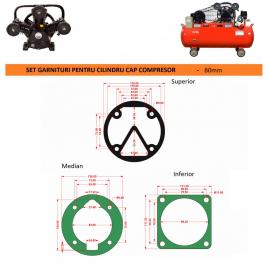 Garnituri set pentru cap compresor de aer v 80mm ch082 mod.5(l)