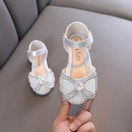 Pantofi argintii cu strasuri si perlute - princess (marime disponibila: marimea