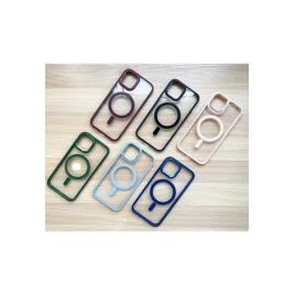 Husa clear magnetic case apple iphone 12, iphone 12 pro albastru inchis