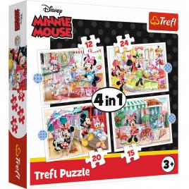 Puzzle trefl 4in1 minnie mouse si prietenii ei