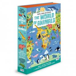 Puzzle cu carte - lumea animalelor
