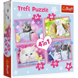 Puzzle trefl 4in1 pisicutele dragalase