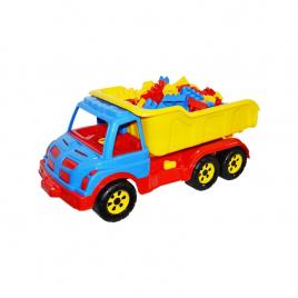 Camion plastic 60 cm + 80 cuburi - robentoys