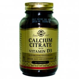 Calcium citrate 250mg with vitamin d3 tabs 60cps solgar