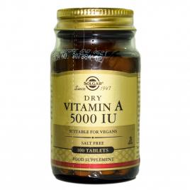 Vitamin a 5000 iu dry tabs 100cps solgar
