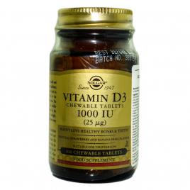 Vitamin d3 1000iu 100chewable tabs solgar