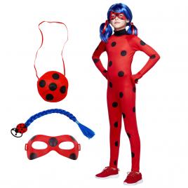 Costum pentru copii ideallstore®, miraculous ladybug, tip combinezon, 3-5 ani, accesorii incluse